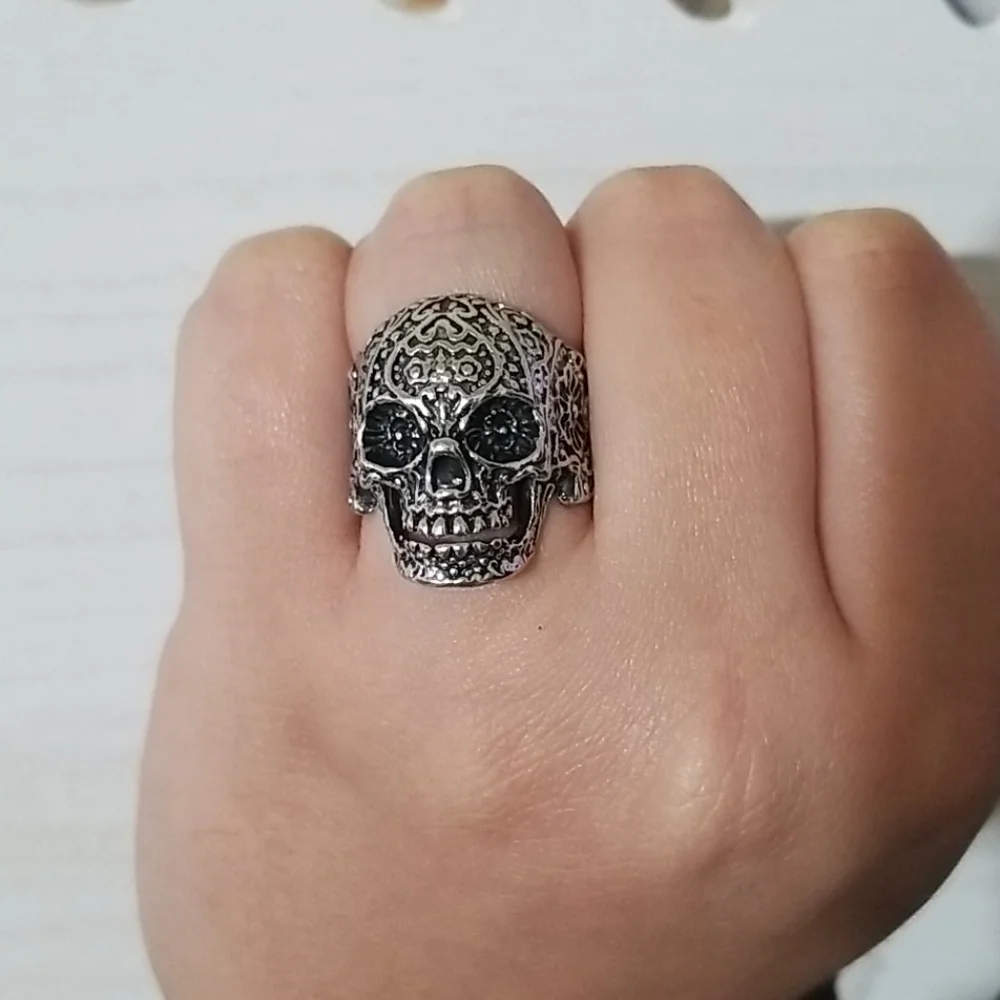 Silver Skull Ring Size 10